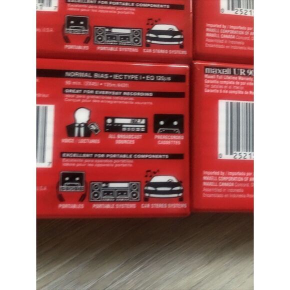 Maxwell UR 90 Minute Blank Audio Cassette Tapes Normal Bias Lot Of 9 Sealed - Picture 11 of 12